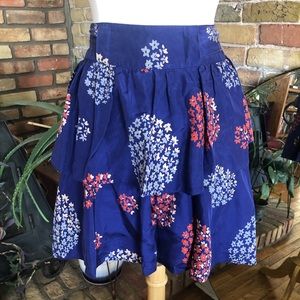 Vintage style Odille blue silk skirt size 8